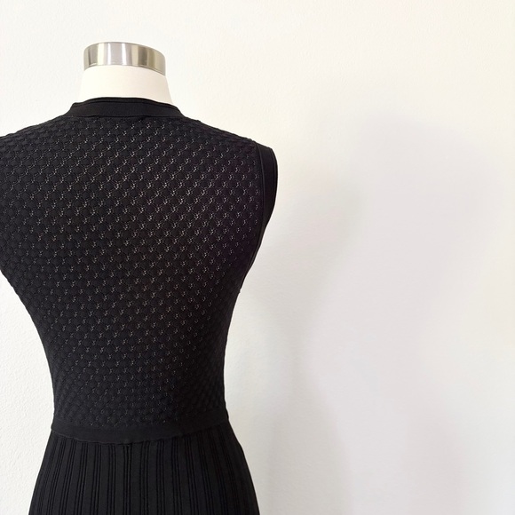 Sandro Tuileries Pointelle Knit Dress Black FR 36/US 4 - Picture 5 of 8